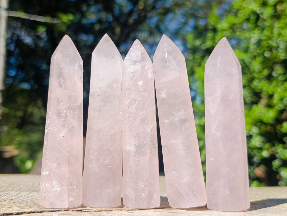 Polished Gemmy Rose Quartz Crystal Wand -Sold Per Piece - From Ambatondrazaka, Madagascar
