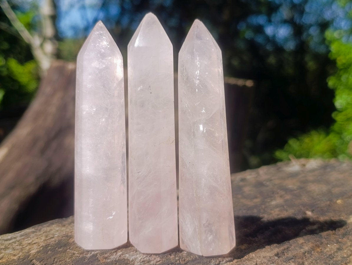 Polished Gemmy Rose Quartz Crystal Wand -Sold Per Piece - From Ambatondrazaka, Madagascar
