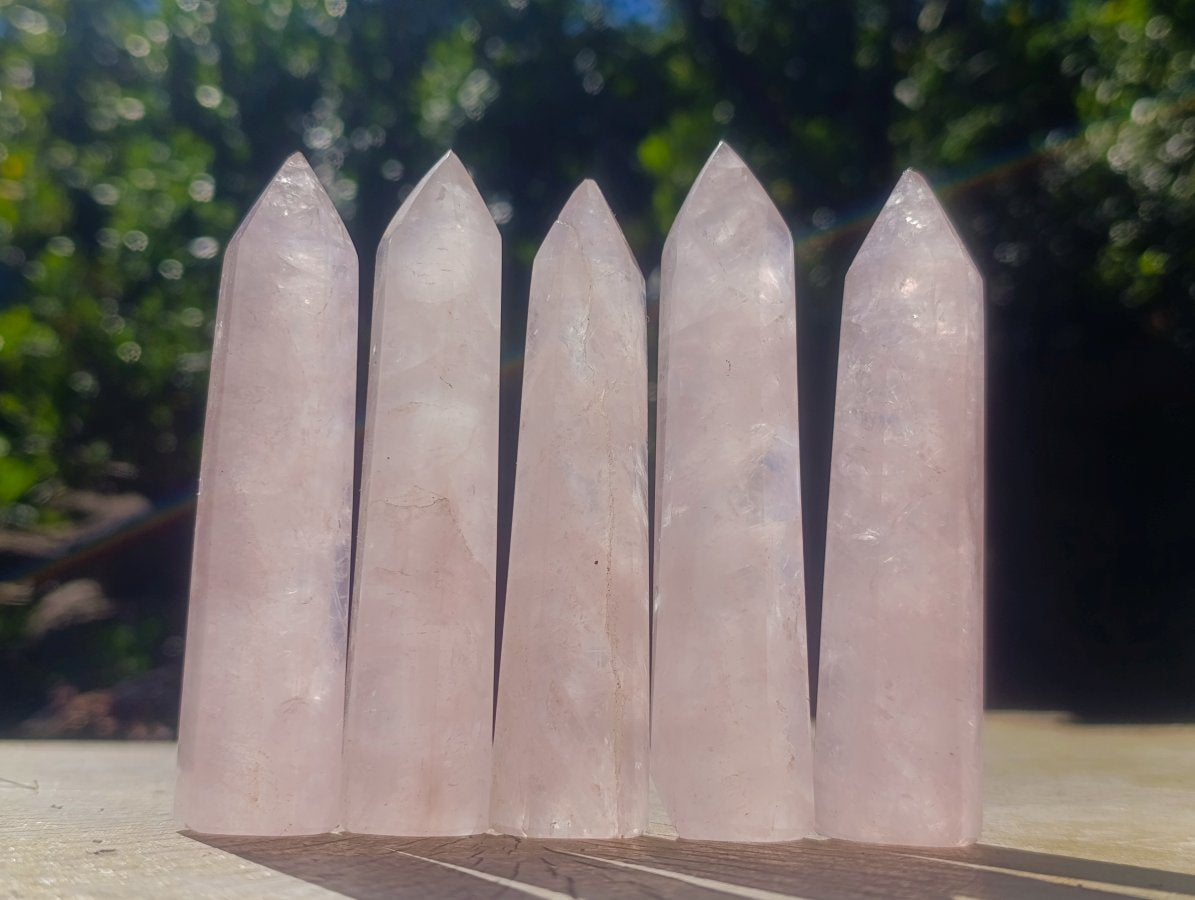 Polished Gemmy Rose Quartz Crystal Wand -Sold Per Piece - From Ambatondrazaka, Madagascar