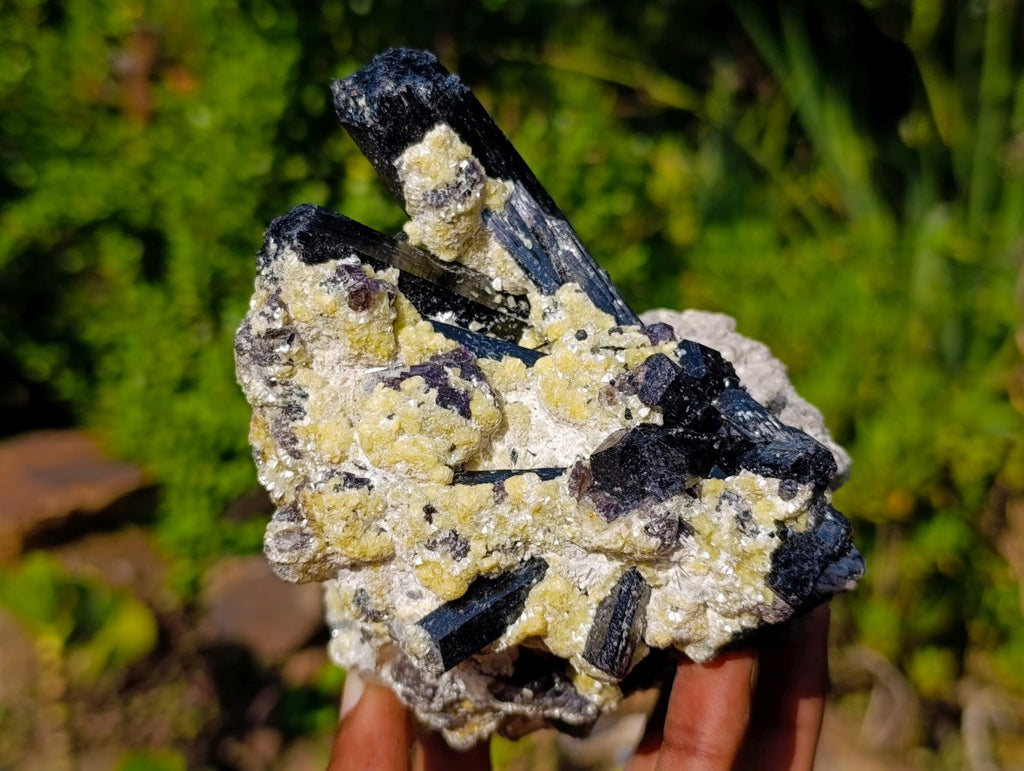 Natural Large Schorl Black Tourmaline Specimen with Associated Minerals x 1 From Erongo, Namibia