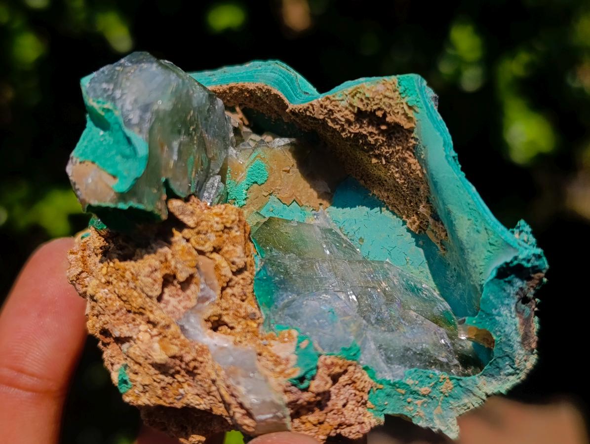 Natural Barite and Malachite Specimen x 1 From Shinkolobwe mine, Congo