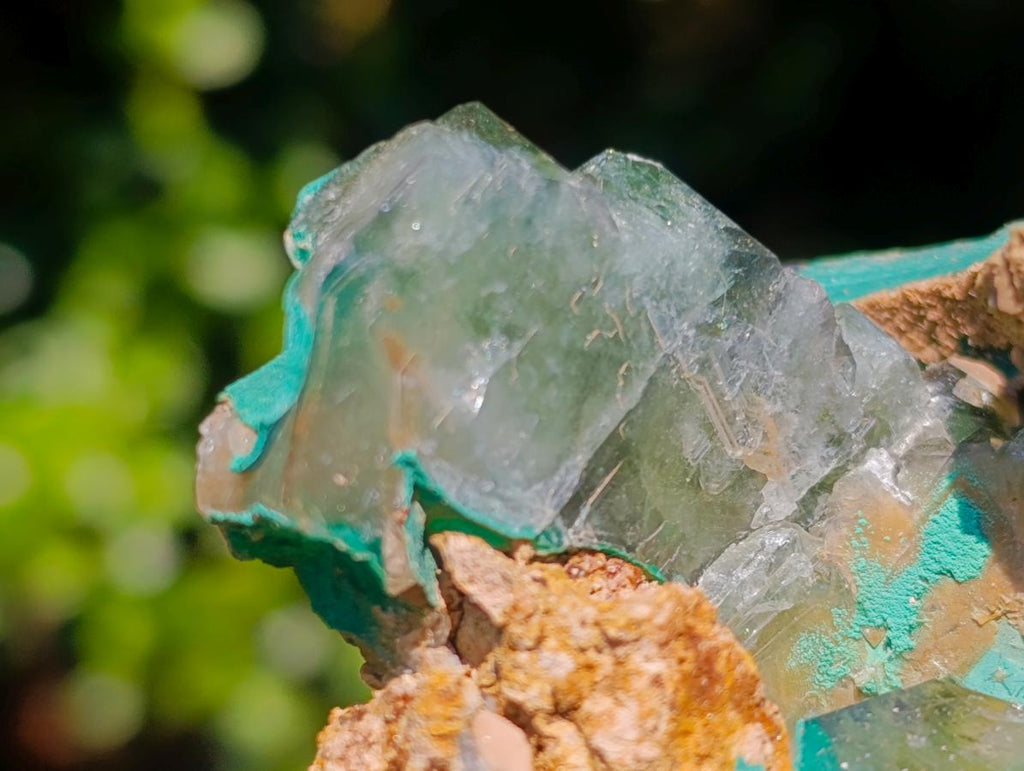 Natural Barite and Malachite Specimen x 1 From Shinkolobwe mine, Congo