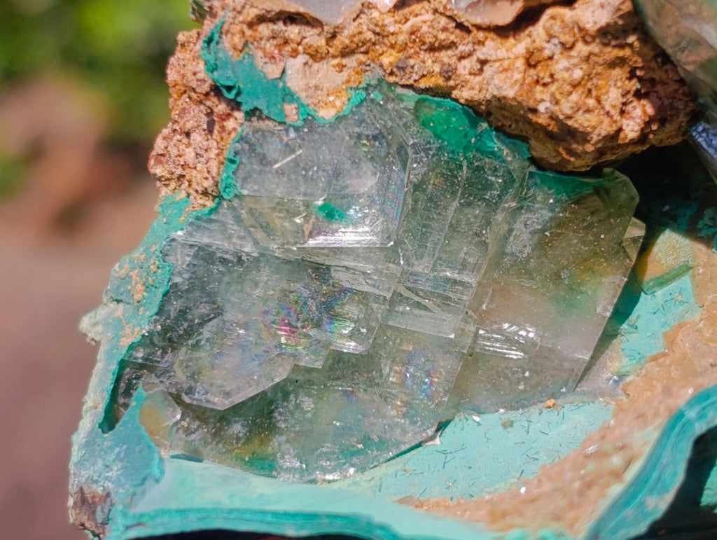 Natural Barite and Malachite Specimen x 1 From Shinkolobwe mine, Congo