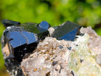 Natural Schorl Black Tourmaline Specimen with Hyalite Opal x 1 From Erongo, Namibia