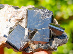 Natural Schorl Black Tourmaline Specimen with Hyalite Opal x 1 From Erongo, Namibia