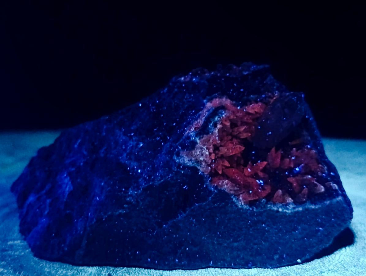 Natural Amethyst Crystal with Dog Tooth Calcite in Matrix x 1 From Goboboseb Mountains, Namibia