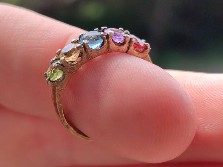 Hand Made 9 Carat Gold Plated Faceted Chakra Ring - Sold Per Item - From Southern Africa