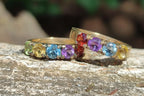 Hand Made 9 Carat Gold Plated Faceted Chakra Ring - Sold Per Item - From Southern Africa