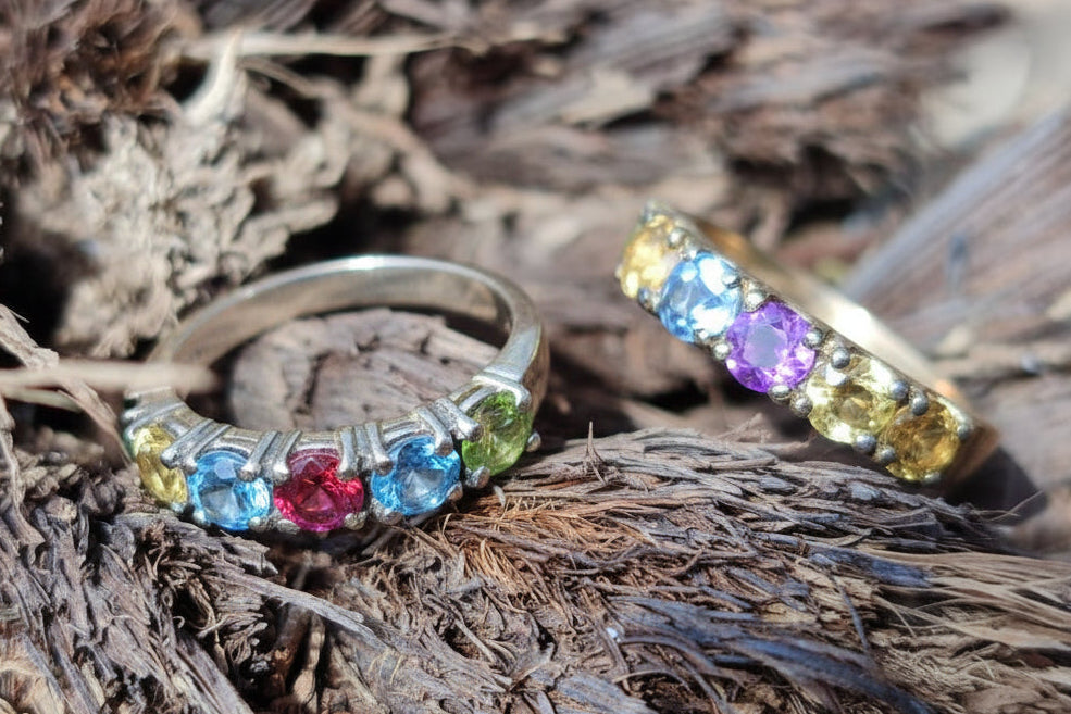 Hand Made 9 Carat Gold Plated Faceted Chakra Ring - Sold Per Item - From Southern Africa