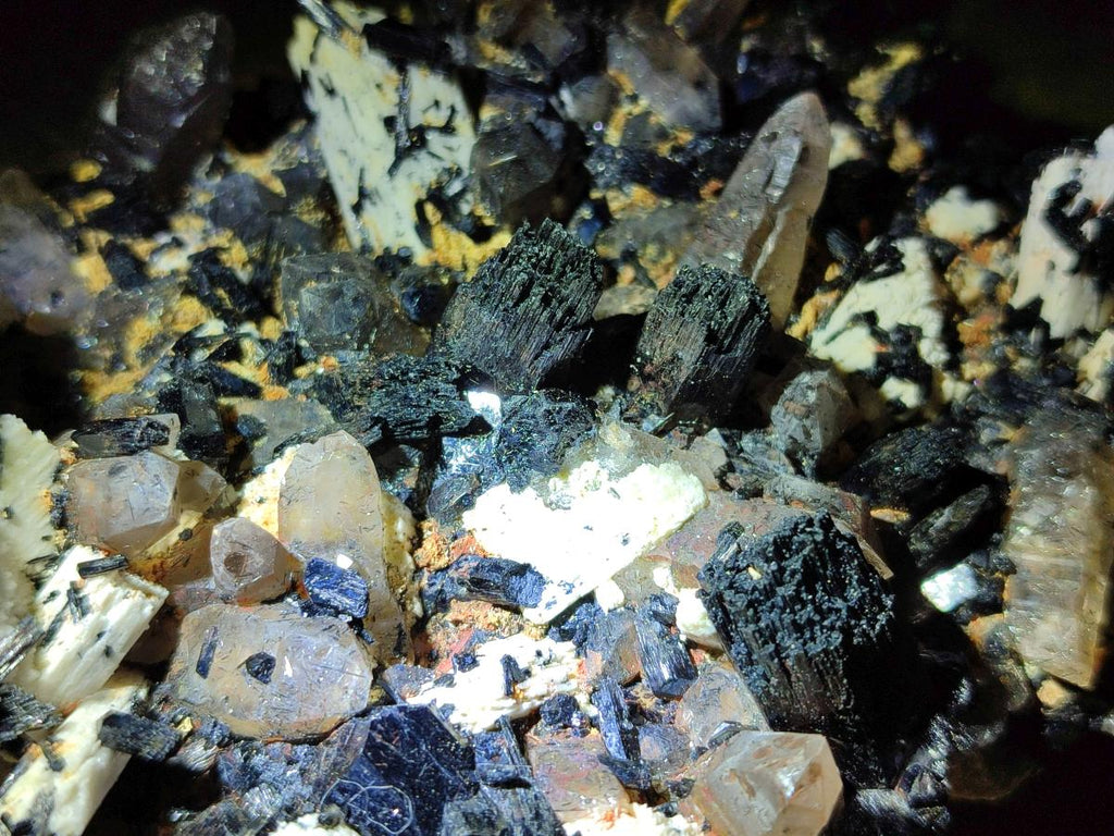 Natural Schorl Black Tourmaline with Associated Minerals Specimen x 1 From Erongo, Namibia