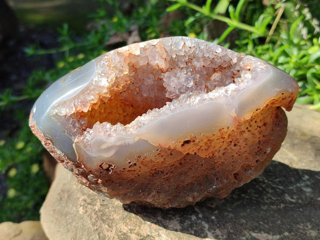 Polished Agate Crystalline Centred Geode x 1 From Maintirano, Madagascar