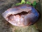 Polished Agate Crystalline Centred Geode x 1 From Maintirano, Madagascar
