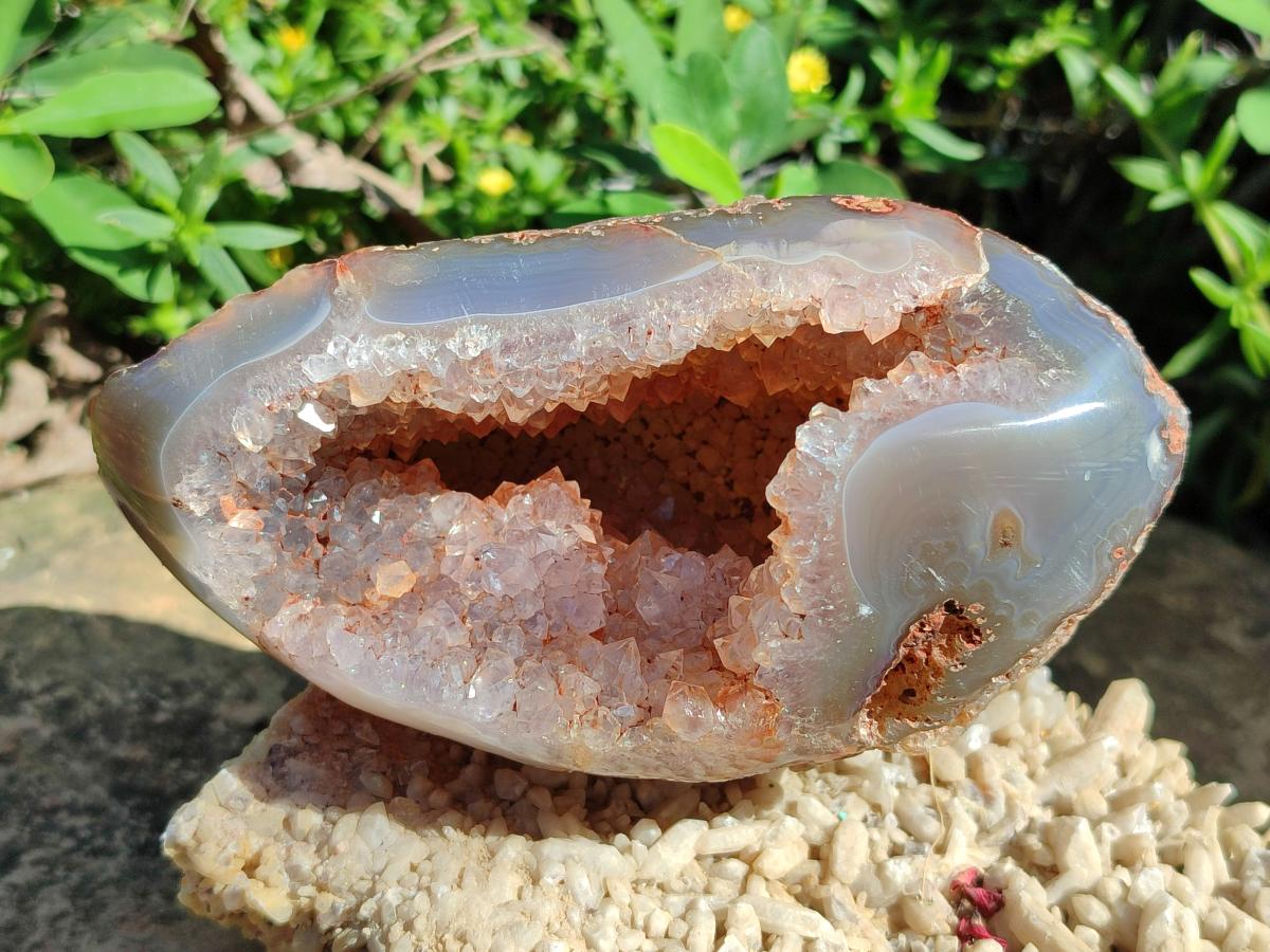 Polished Agate Crystalline Centred Geode x 1 From Maintirano, Madagascar
