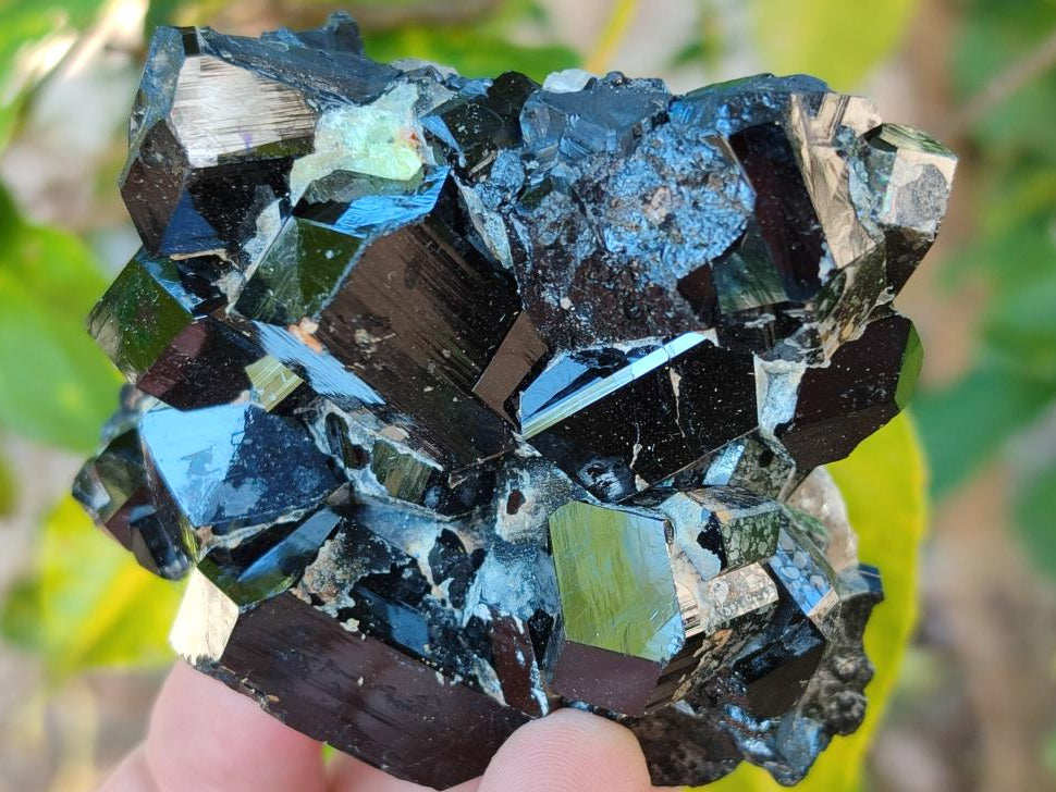 Natural Schorl Black Tourmaline Specimen with Hyalite Opal x 1 From Erongo, Namibia