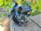 Natural Schorl Black Tourmaline Specimen with Hyalite Opal x 1 From Erongo, Namibia