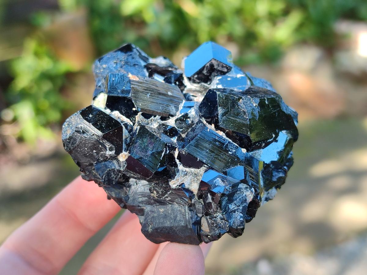 Natural Schorl Black Tourmaline Specimen with Hyalite Opal x 1 From Erongo, Namibia