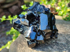 Natural Schorl Black Tourmaline Specimen with Hyalite Opal x 1 From Erongo, Namibia