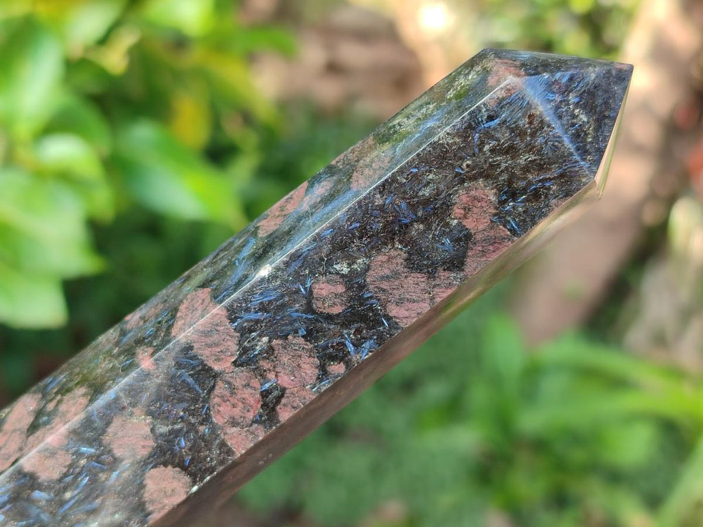 Polished Super Rare Iolite "Water Sapphire" Display Crystal with Sillimanite Spots x 1 From Betroka, Madagascar