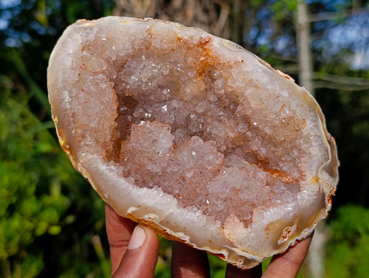 Polished Agate Crystalline Centred Geode x 1 From Maintirano, Madagascar