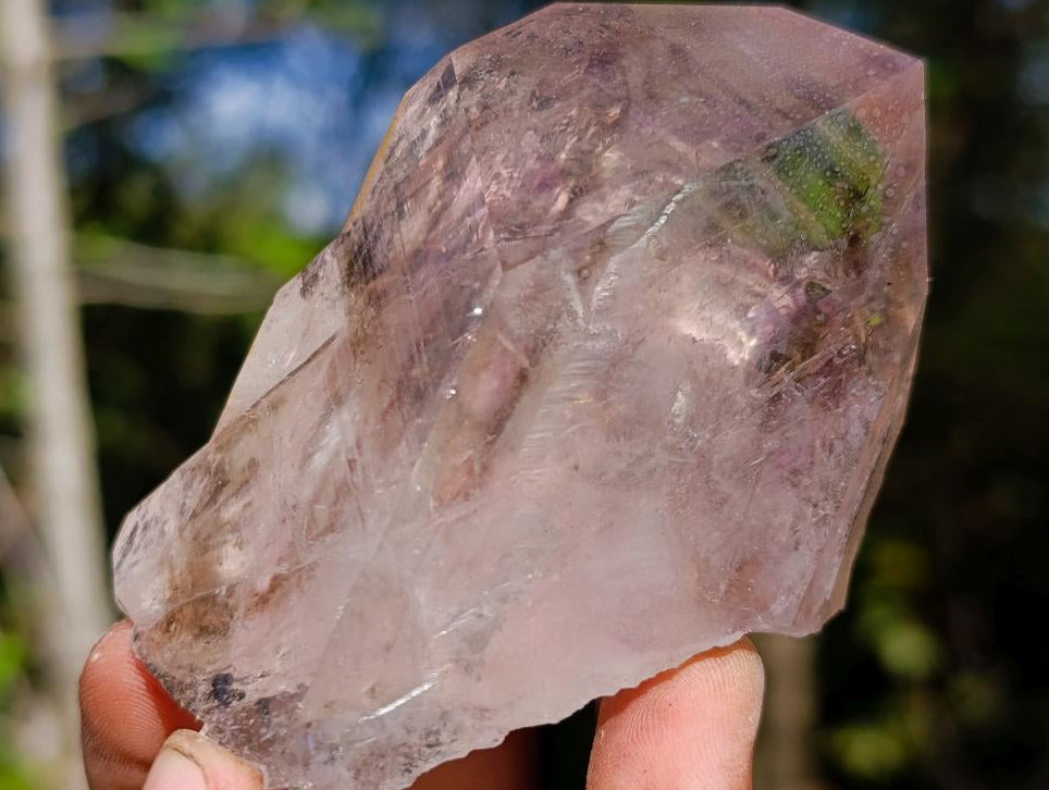 Natural Smokey Amethyst Centre Window Quartz Crystal x 1 From Brandberg, Namibia