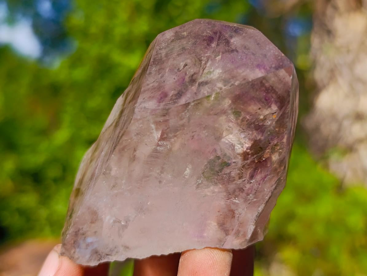 Natural Smokey Amethyst Centre Window Quartz Crystal x 1 From Brandberg, Namibia