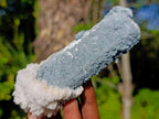Natural Rare Hyalite Opal on Feldspar with Foitite Specimen x 1 From Erongo Mountain, Namibia
