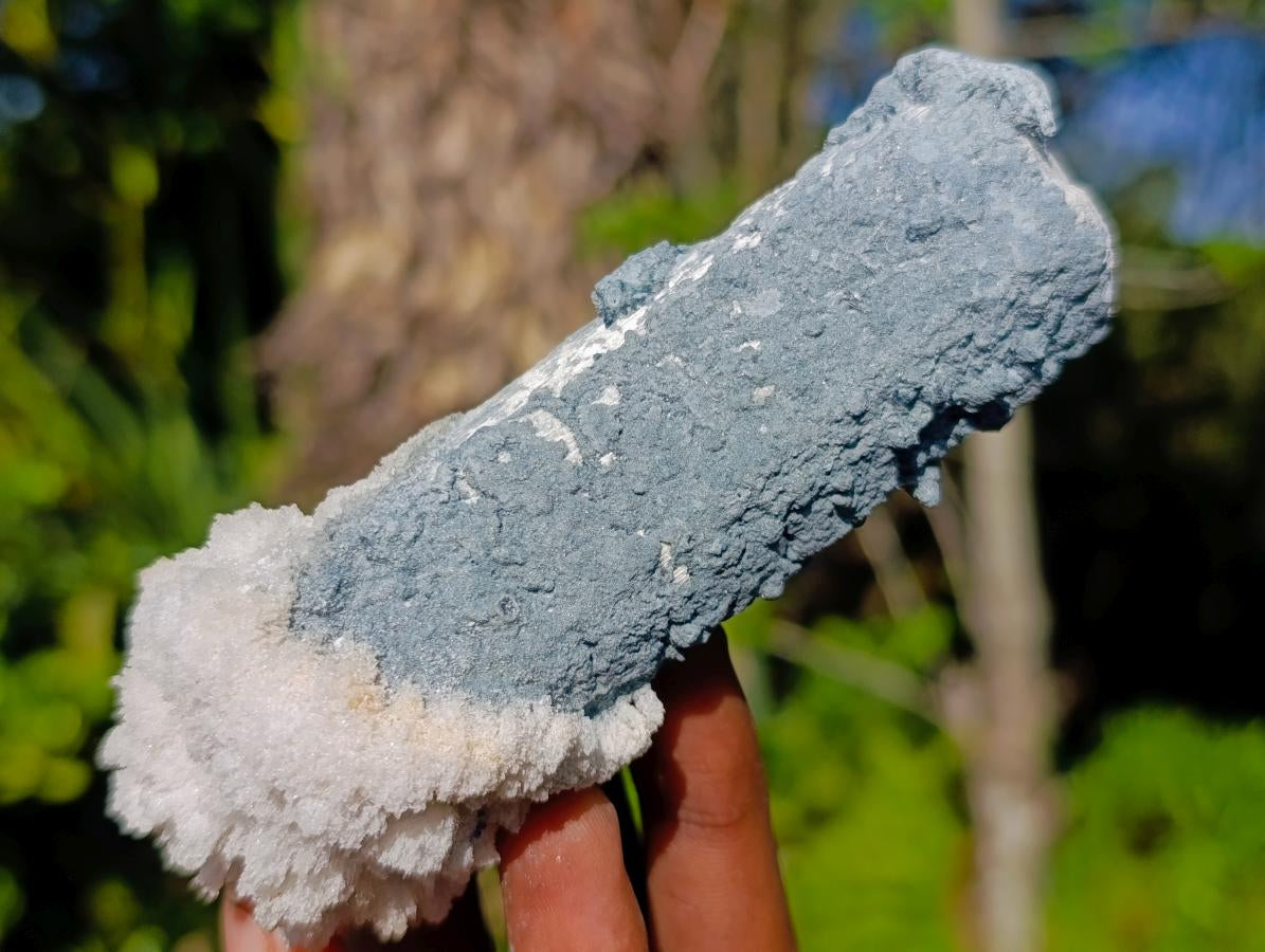 Natural Rare Hyalite Opal on Feldspar with Foitite Specimen x 1 From Erongo Mountain, Namibia