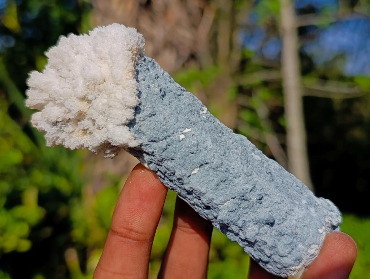 Natural Rare Hyalite Opal on Feldspar with Foitite Specimen x 1 From Erongo Mountain, Namibia