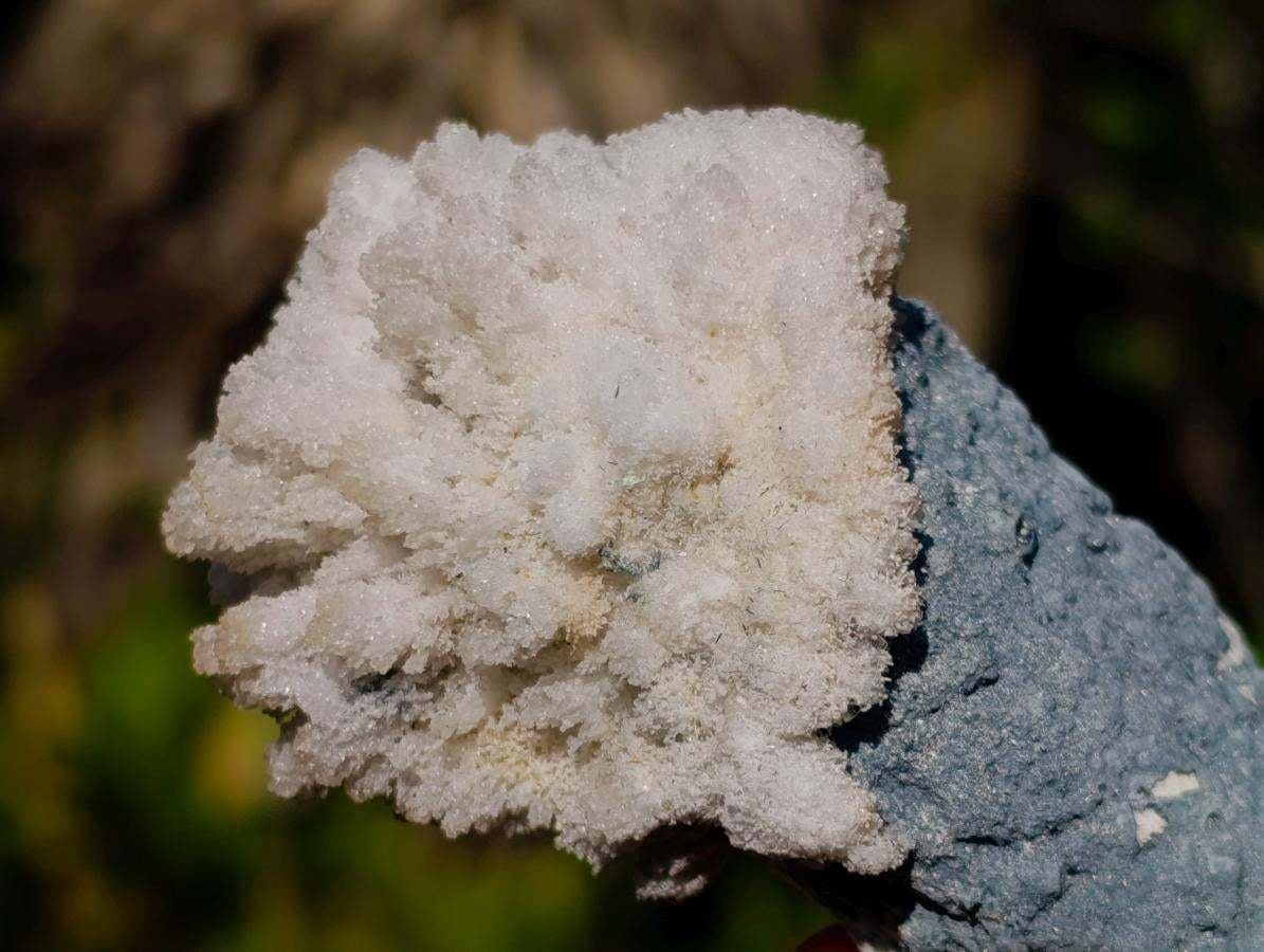 Natural Rare Hyalite Opal on Feldspar with Foitite Specimen x 1 From Erongo Mountain, Namibia