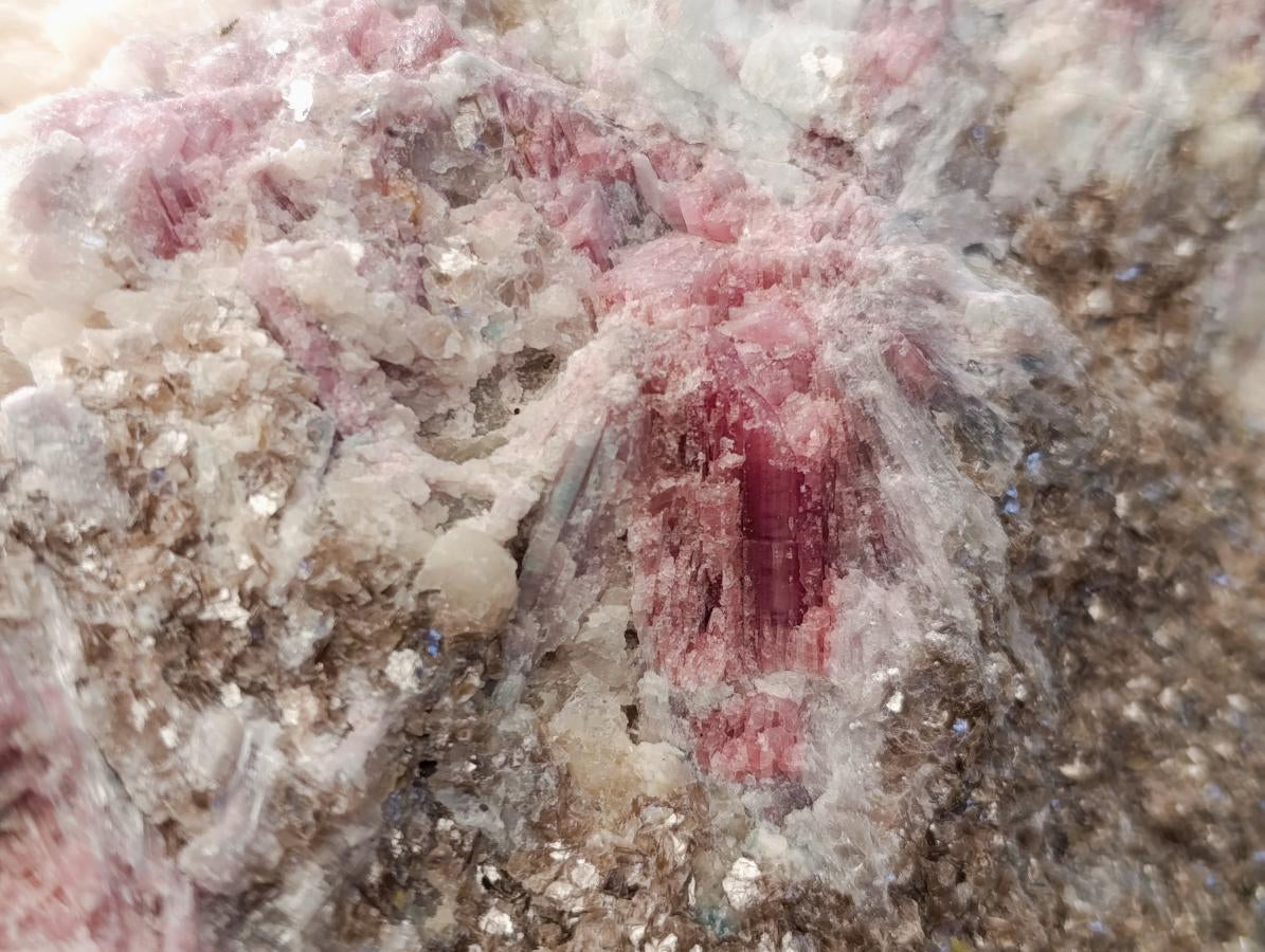 Natural Massive XXL Rubellite Pink Tourmaline in Quartz and Mica Schist x 1 From Karibib, Namibia