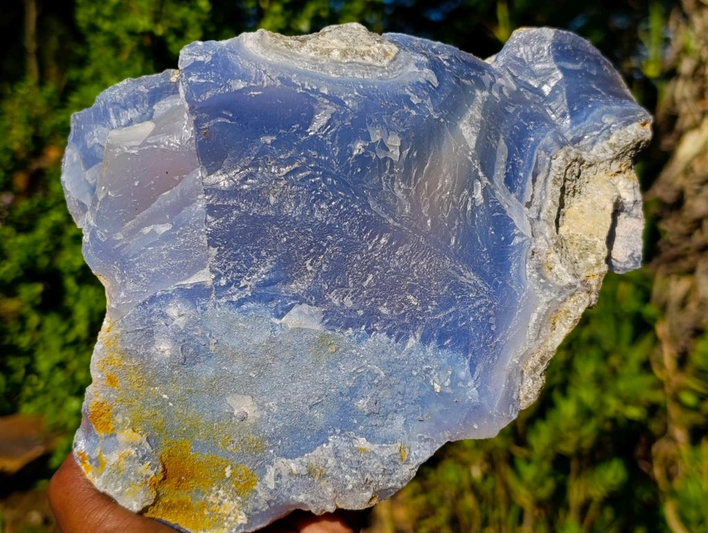 Natural XL Blue Chalcedony Agate Cutting Material x 1 From Nsanje, Malawi