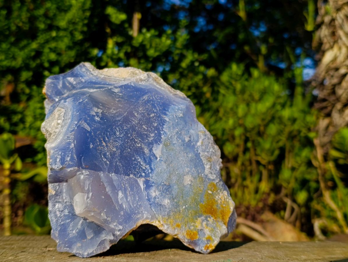 Natural XL Blue Chalcedony Agate Cutting Material x 1 From Nsanje, Malawi
