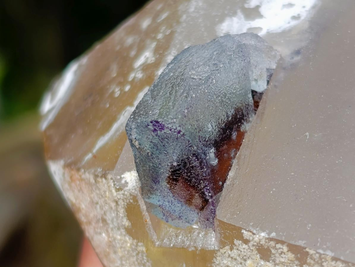 Natural Rare Smokey Quartz Crystal with Fluorite and Schorl x 1 From Erongo, Namibia