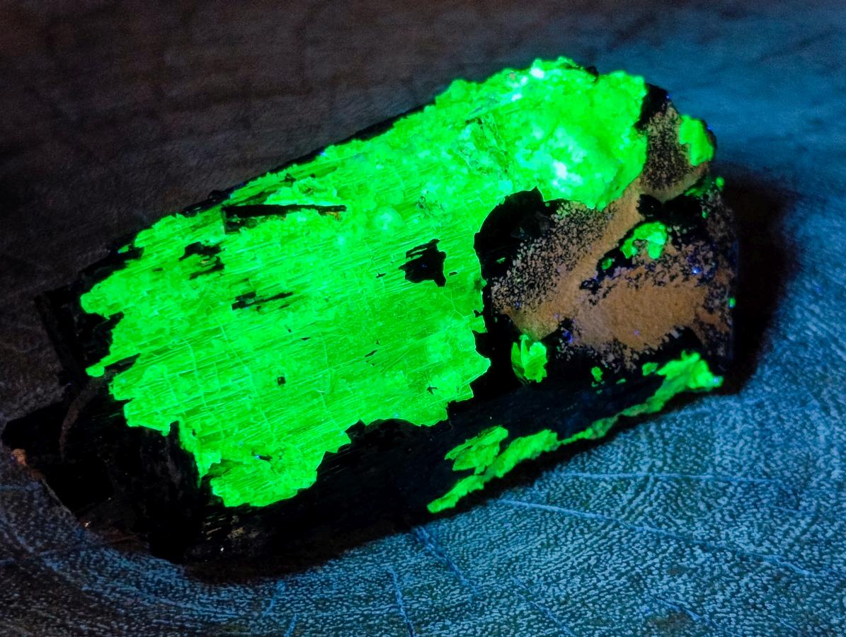 Natural Double Terminated Schorl Black Tourmaline Crystal with Hyalite Opal x 1 From Erongo, Namibia