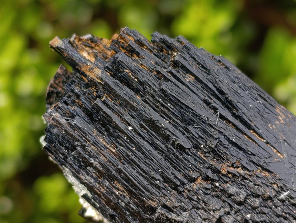 Natural Double Terminated Schorl Black Tourmaline Crystal with Hyalite Opal x 1 From Erongo, Namibia