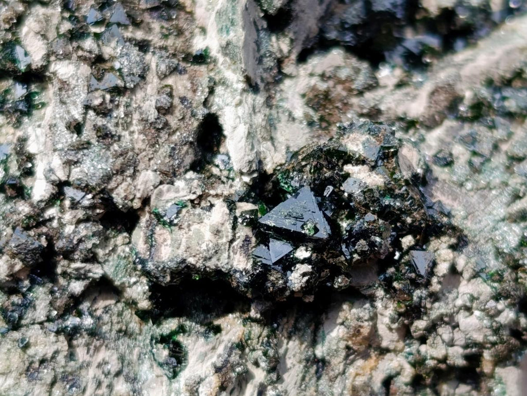 Natural Libethenite Crystals on Dolomite Matrix Specimen x 1 From Shituru, Congo