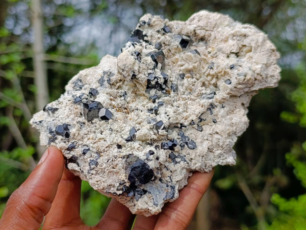 Natural Schorl Black Tourmaline Specimen with Hyalite Opal x 1 From Erongo, Namibia