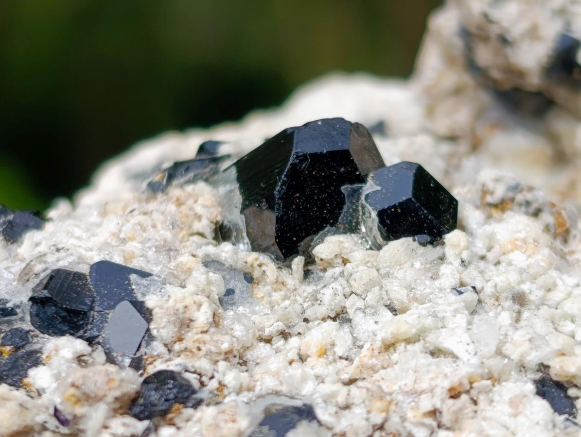 Natural Schorl Black Tourmaline Specimen with Hyalite Opal x 1 From Erongo, Namibia