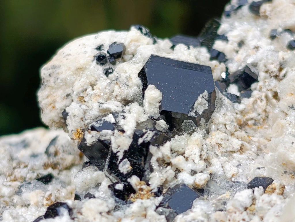 Natural Schorl Black Tourmaline Specimen with Hyalite Opal x 1 From Erongo, Namibia