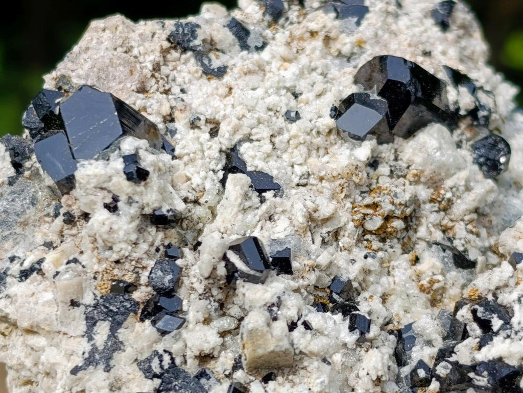 Natural Schorl Black Tourmaline Specimen with Hyalite Opal x 1 From Erongo, Namibia