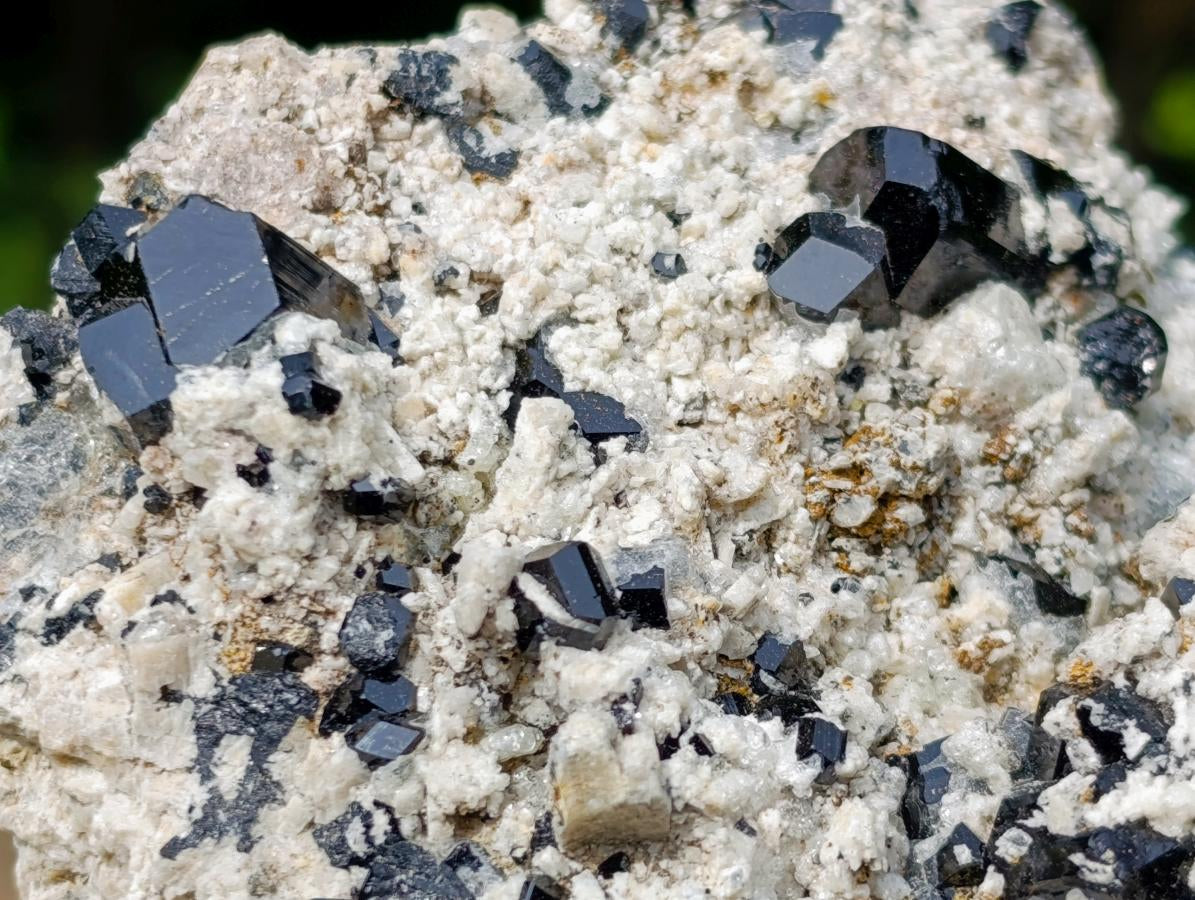 Natural Schorl Black Tourmaline Specimen with Hyalite Opal x 1 From Erongo, Namibia