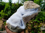 Natural XL Double Barrelled Blue Lace Agate Geode Specimen x 1 From Nsanje, Malawi