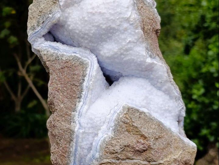 Natural XL Double Barrelled Blue Lace Agate Geode Specimen x 1 From Nsanje, Malawi