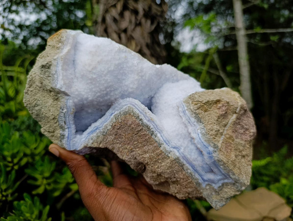 Natural XL Double Barrelled Blue Lace Agate Geode Specimen x 1 From Nsanje, Malawi