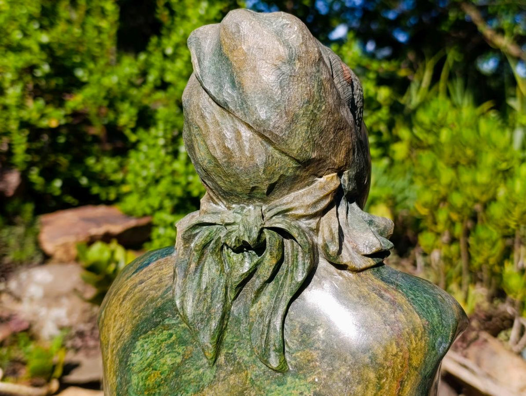 Hand Made "Venus De Moyo" Traditional African Bust, Verdite Sculpture x 1 From Zimbabwe