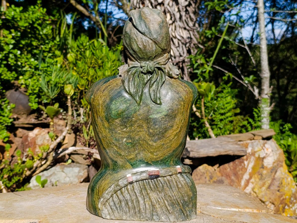 Hand Made "Venus De Moyo" Traditional African Bust, Verdite Sculpture x 1 From Zimbabwe