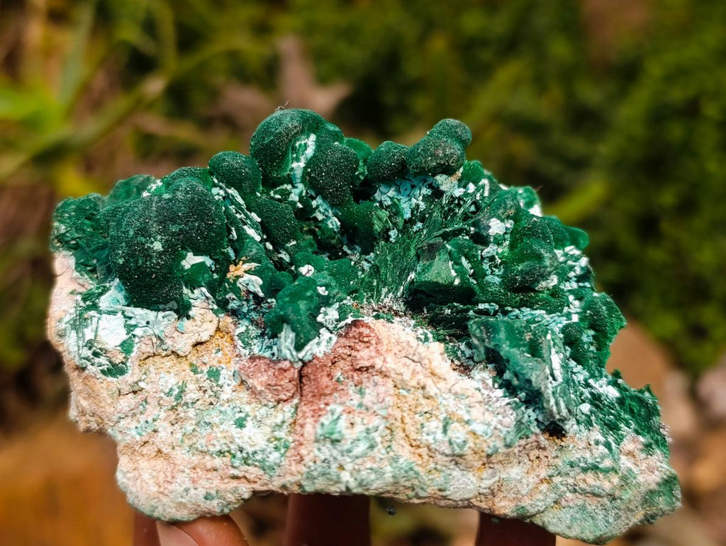 Natural Ball and Bladed Malachite after Azurite Pseudomorph Specimen x 1 From Kolwezi, Congo