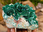 Natural Ball and Bladed Malachite after Azurite Pseudomorph Specimen x 1 From Kolwezi, Congo