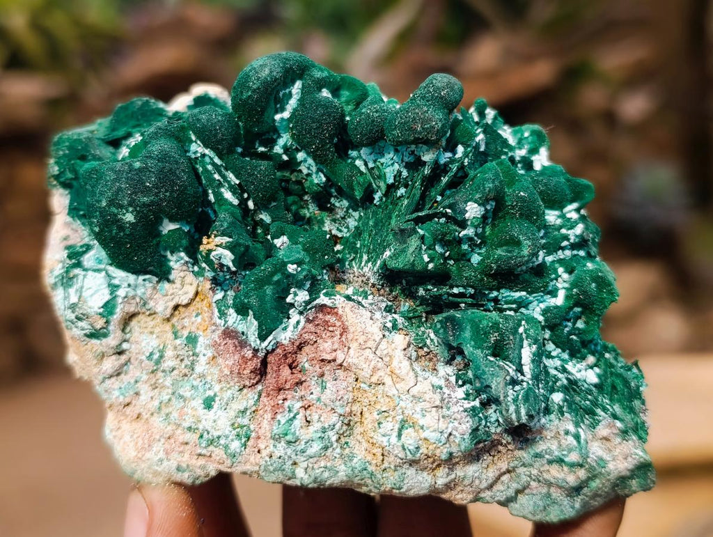 Natural Ball and Bladed Malachite after Azurite Pseudomorph Specimen x 1 From Kolwezi, Congo