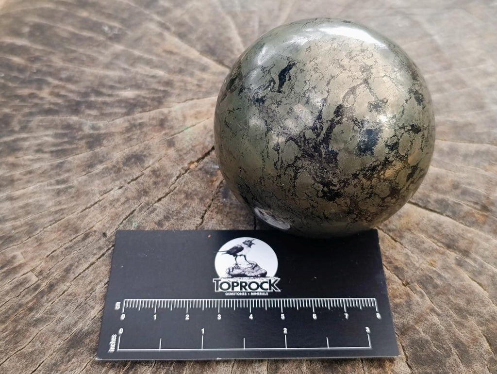 Polished Golden Pyrite "Pharaoh Stone" Sphere x 1 From Iron Duke Mine, Zimbabwe